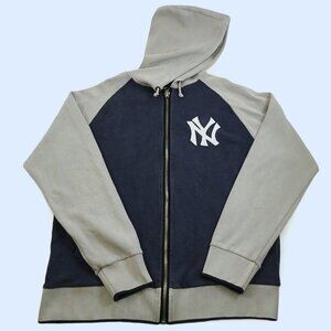New York Yankees Hoodie Large Red Jacket Brand Full Zip Jacket Blue Gray Judge L